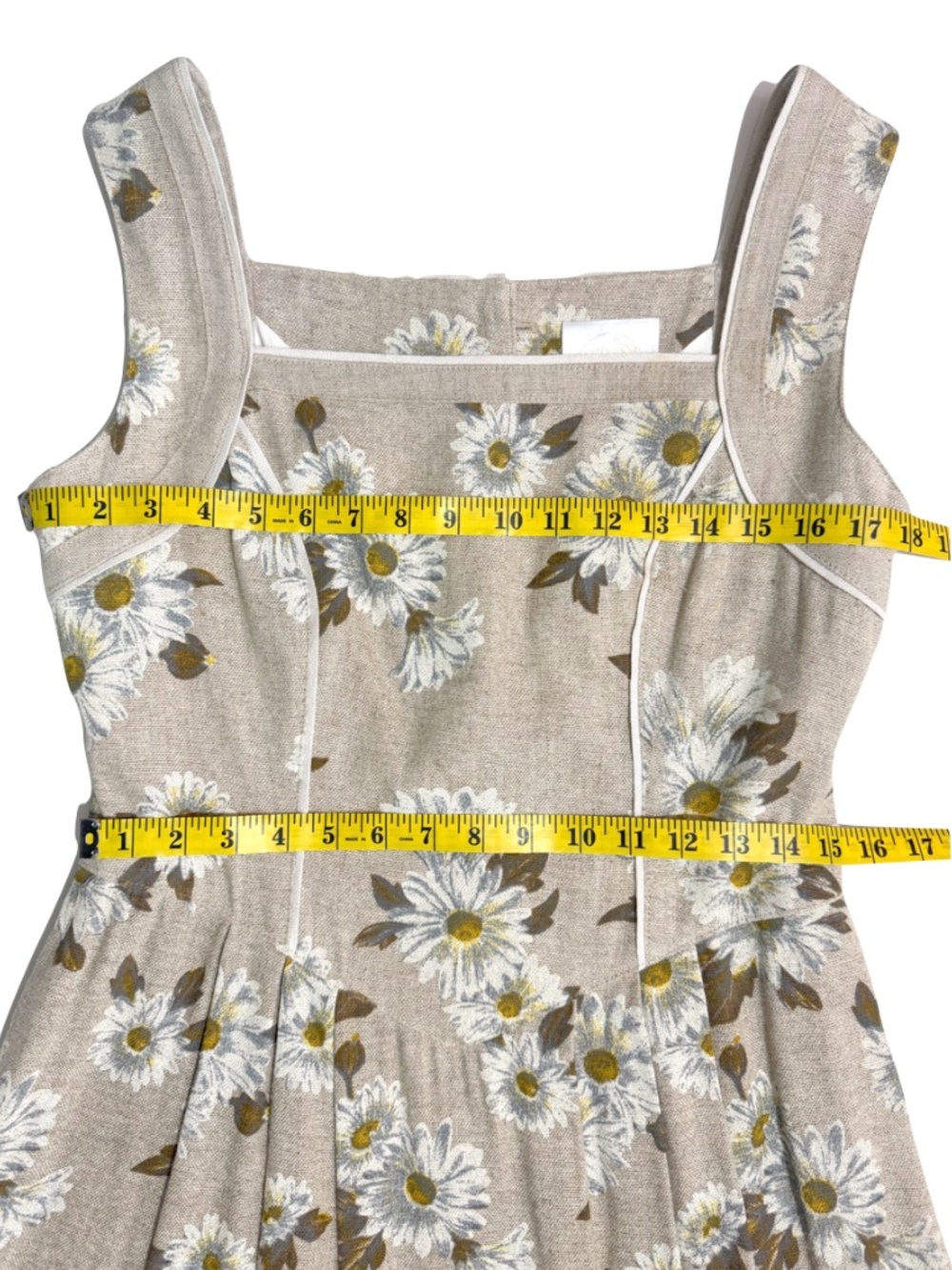 Vintage Julius Lang Flax Linen Blend Daisy Dress - Picture 12 of 15